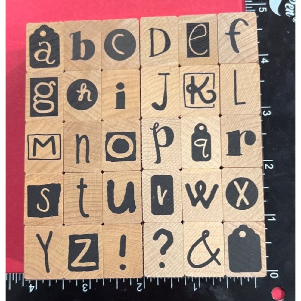 Image Tree Alphabet Rubber Stamp Set of 30 Lowercase MB Collage ABC ITMB01